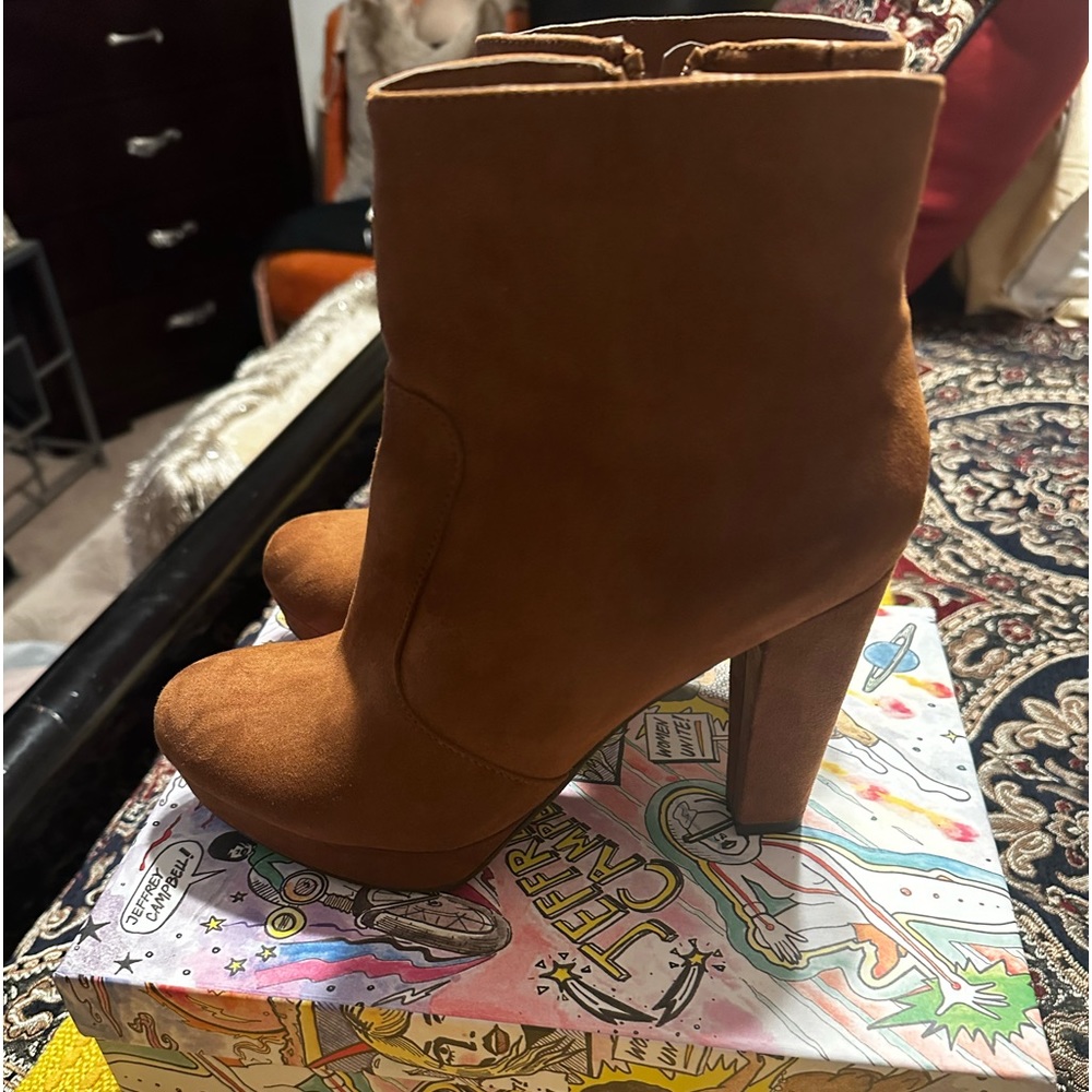 Cognac booties Size 9